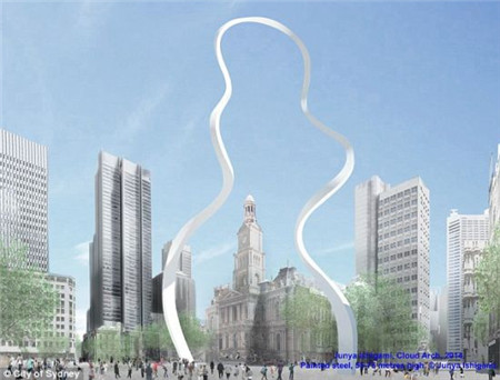 悉尼市政府计划花费350万建云型拱门  雕塑惨遭网友恶搞