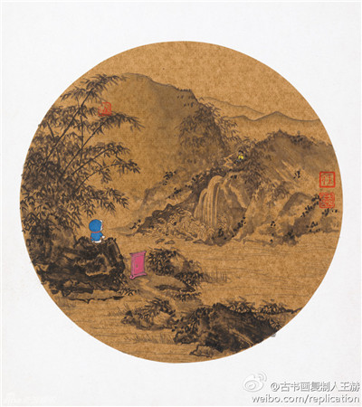 蓝胖子和大雄穿越到中国古画