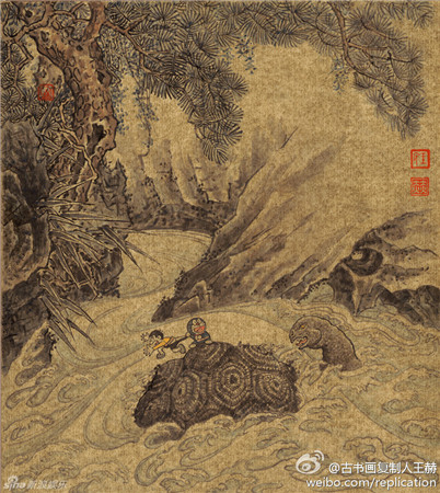 蓝胖子和大雄穿越到中国古画