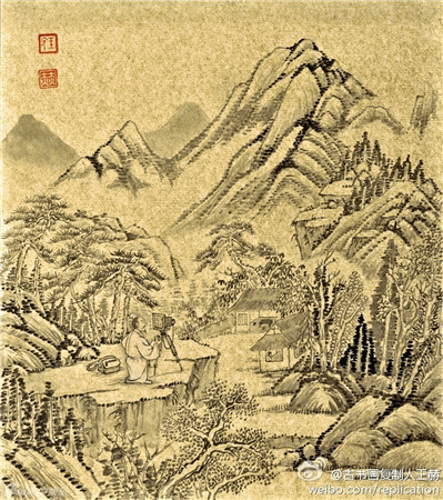 蓝胖子和大雄穿越到中国古画