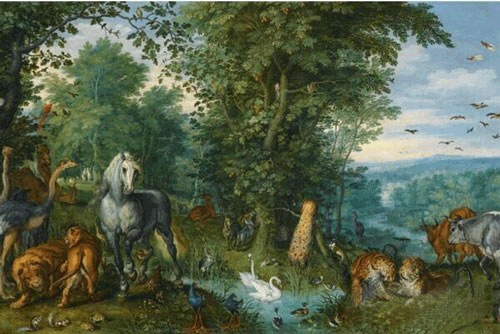 (老)扬·博鲁盖尔(jan brueghel the elder《伊甸园和堕落的人类》