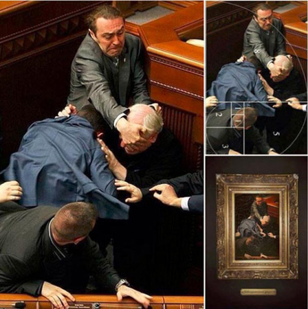 乌克兰议员打架照片修饰太美成文艺复兴油画