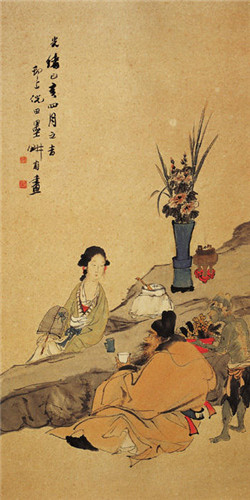 《钟馗仕女图》清·倪田