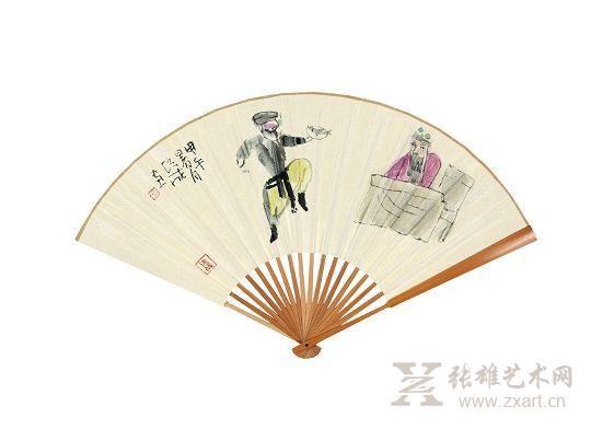 张培成 扇面戏曲