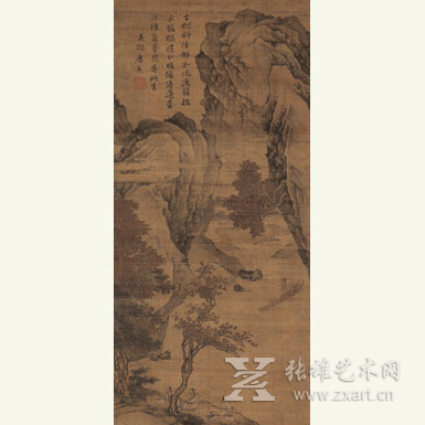 唐寅《秋山待渡》