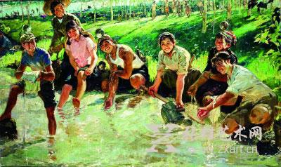      我爱万泉河（油画） 106×175厘米 1972年 李醒韬、梁照堂        