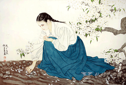 何家英的《仕女图》