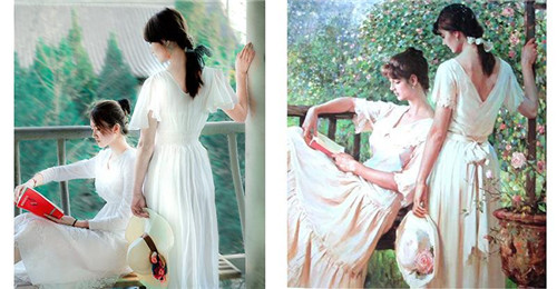 北大女生拍“西洋名画读书图”   