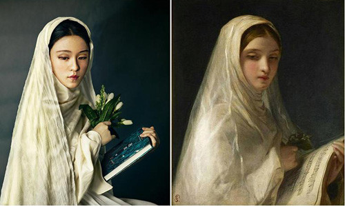 北大女生拍“西洋名画读书图”   