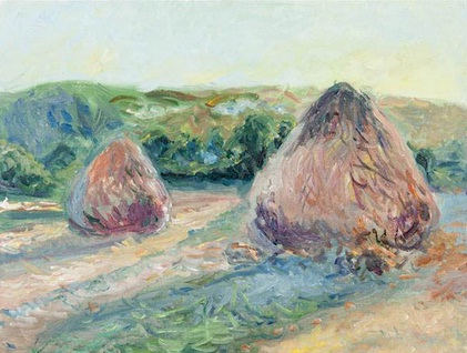 新晋界油画班学员作品-莫奈草垛临摹