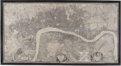 A Large Map of London  John Rocque, published London: October 1746（伦敦大地图  John Rocque 1746年10月 在伦敦发表）