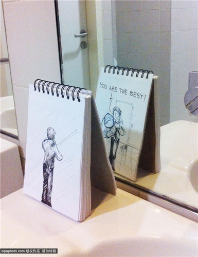 法插画家创作创意十足的涂鸦  与环境交相呼应
