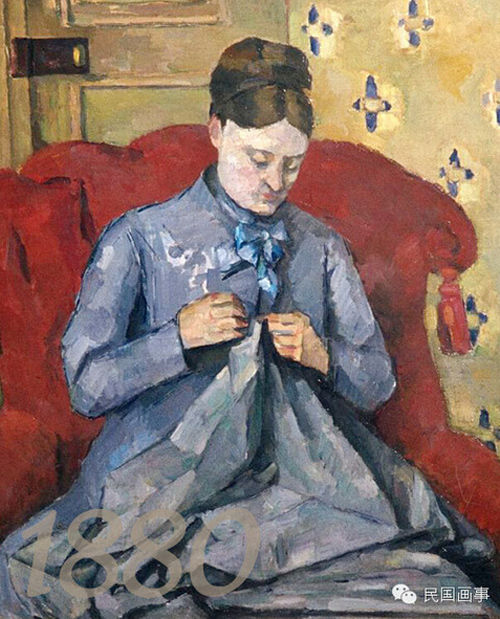1880：Marie Hortense Fique sewing