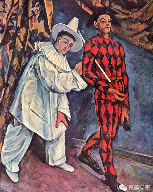 Pierrot and Harlequin ，1888 ，Paul Cézanne  Pushkin Museum of Fine Art, Moscow