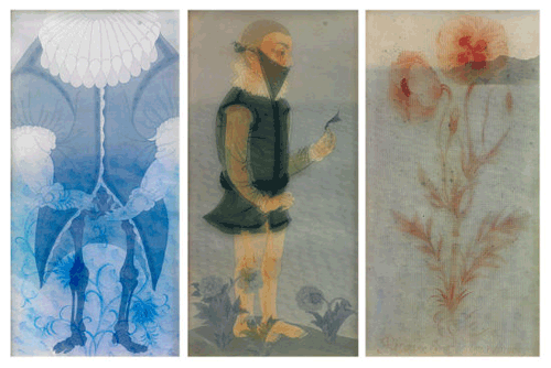 郝量(b. 1983)科学的世界 绢本水墨 丝网版画 2009年作 100×50cm×3