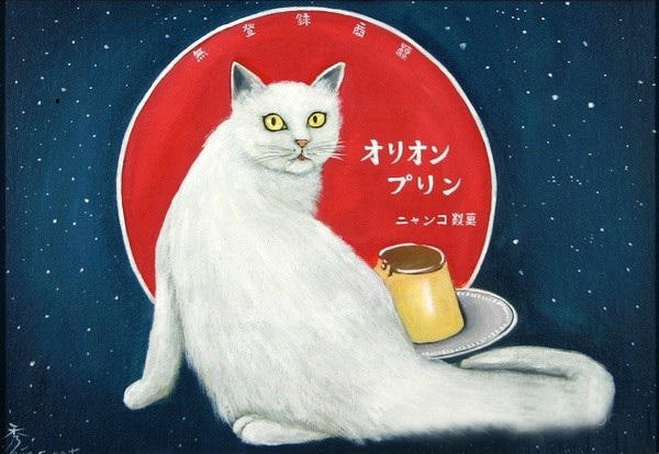 日本插画家田中秀治笔下的浮世忍者猫