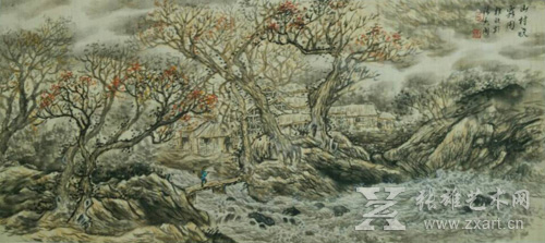 白雅欣-山水（夏布画）