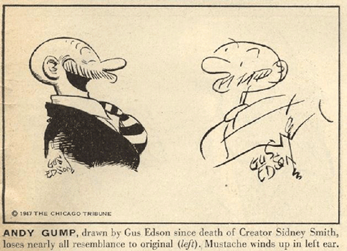 Sidney Smith：《The Gumps》。这部漫画主要是讲中产阶级家庭生活，在美国报纸活跃了 42 年之久。