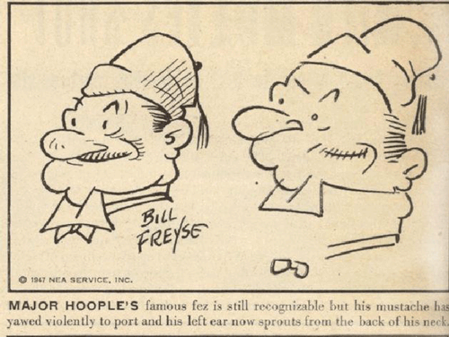 Bill Freyse：《Our Boarding House》 中的 Mr. Hoople。大漫画家手还是稳的，只是右边顿时痞气了不少。