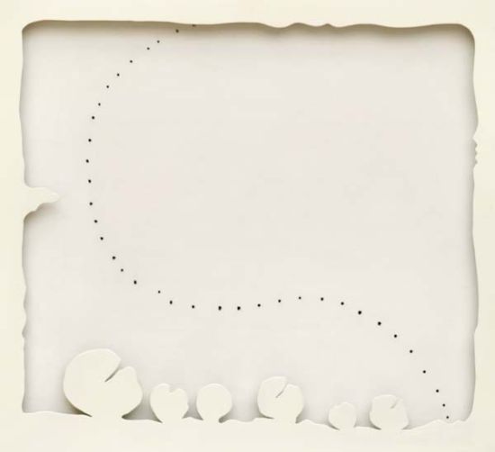 LUCIO FONTANA作品《CONCETTO SPAZIALE, TEATRINO》(120 x 130 cm)