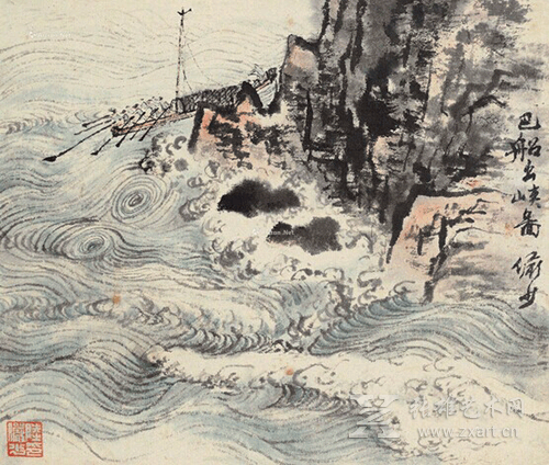 《巴船出峡图》