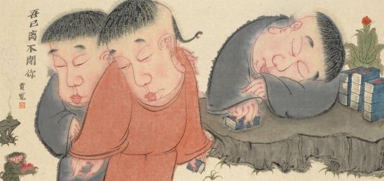    贾宽 我已离不开你 纸本水墨 　　69 x 33 cm 2014