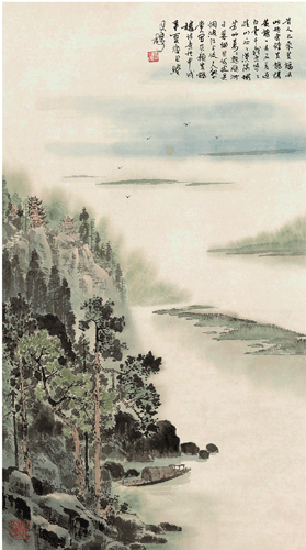 高适 黄鹤楼 纸本画心 83×46cm   约3.5平方尺 1994年作