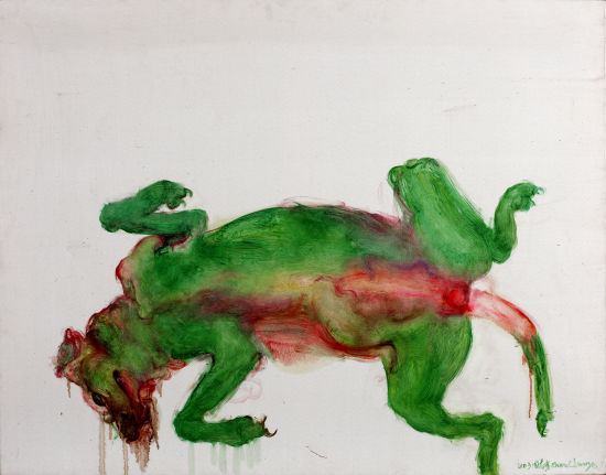   (奥赛画廊参展作品 周春芽 绿狗 布面油画)