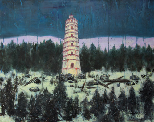    薛扬：《寓言之十》，布上油画，150x120cm ，2014年