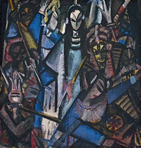 林风眠 劈山救母 1950年代初 纸本彩墨 33.4×29.5 cm.