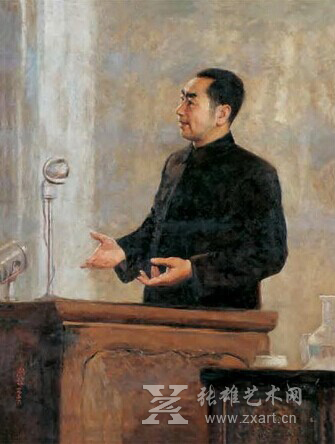 靳尚谊早期经典之作《和平的讲坛上》