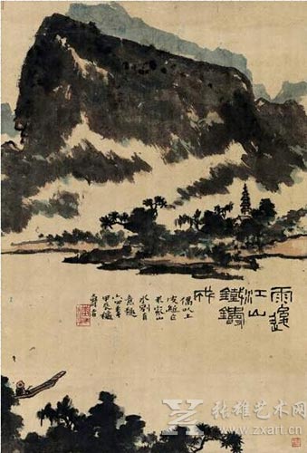 潘天寿的《雨后江山铁铸成 》以1840万元成交