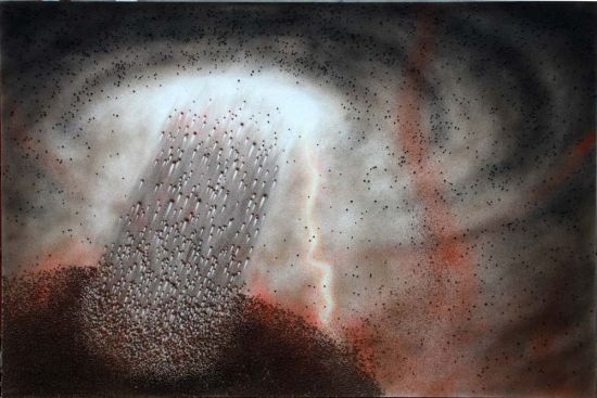   马永强 飞沙2013-12，200x300cm,布面综合材料，2013
