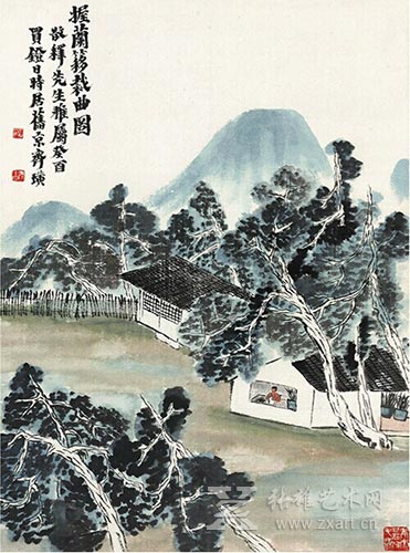 齐白石 《握兰簃裁曲图》
