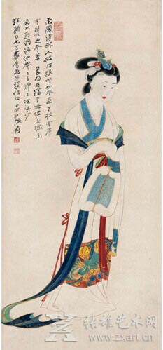 张大千《南国仕女》