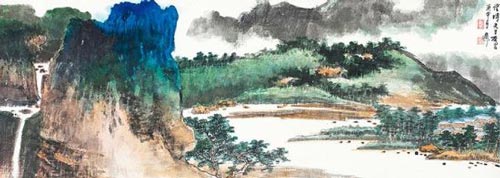 谢稚柳 山光紫翠图 手卷 小图