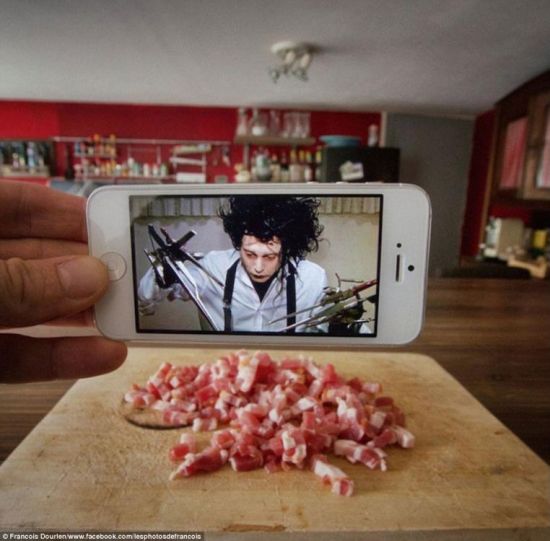 法国艺术家利用iPhone手机创造出另类的错位作品