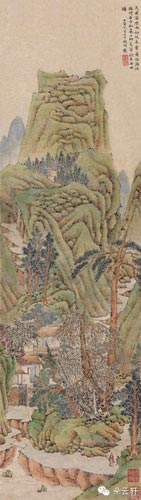 秋山觅句 文徵明 88.5×25cm 立轴设色纸本