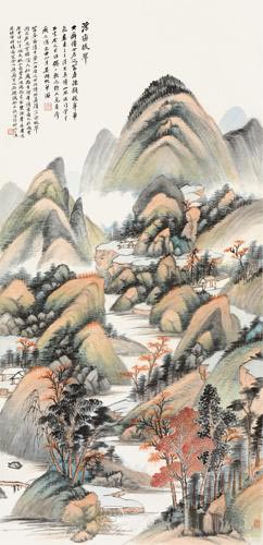 吴湖帆 浮峦暖翠 设色纸本 立轴 109.5×53.5 cm