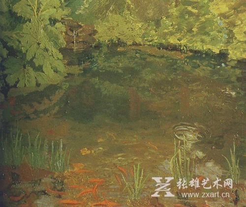 丘吉尔作品《金鱼池》(The Goldfish Pool)