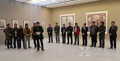出席墨像三味中国画展的艺术家及嘉宾