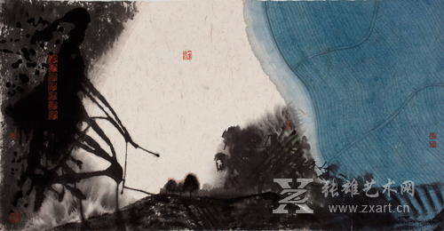 山语 杜松儒  纸本水墨 2012年 136x68cm
