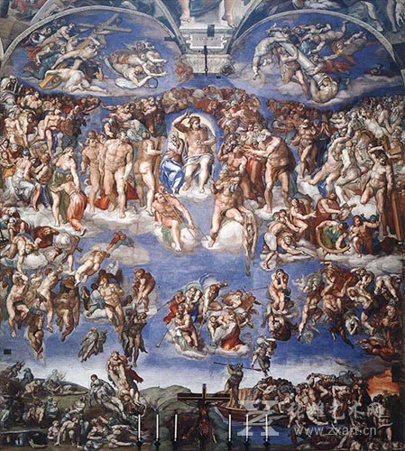 米开朗基罗，《最后的审判》，壁画，1370×1220厘米，梵蒂冈西斯廷礼拜堂