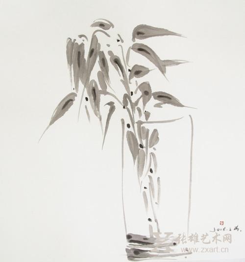   李宏威作品 -平安竹-68×68cm   
