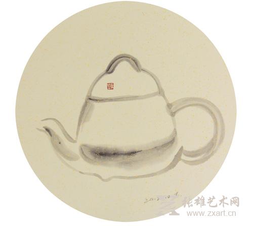  团扇-茗壶33×33cm