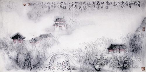 洪惠镇的作品《西泠听雨》109250元成交
