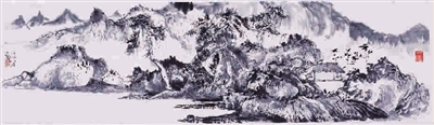 程十发《松溪草堂》