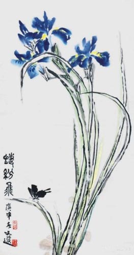 著名画家汤文选作品《兰花》