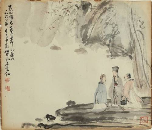 傅抱石《高仕图》
