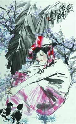 林墉作品《歌乍起》。 